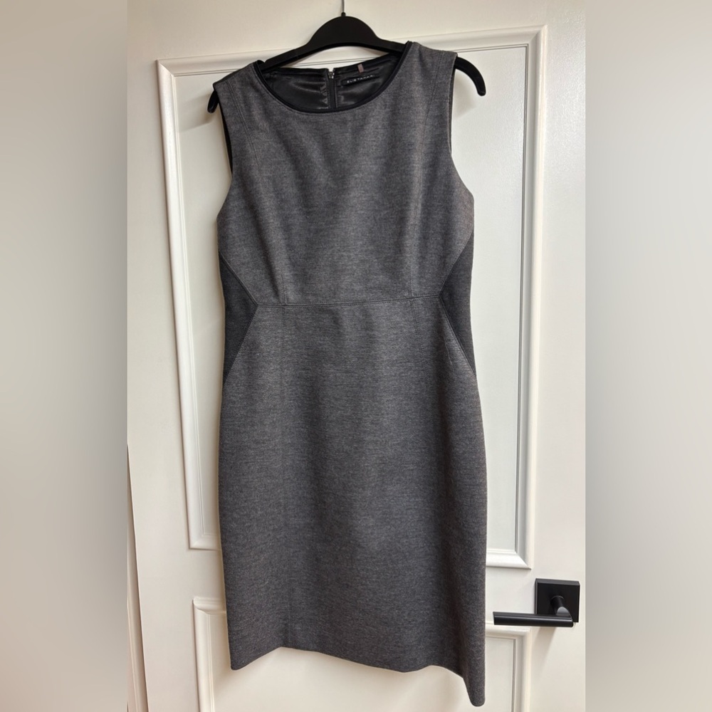 Elie Tahari Charcoal Gray Midi Dress